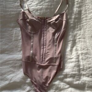 Free People Light Pink Corset Bodysuit